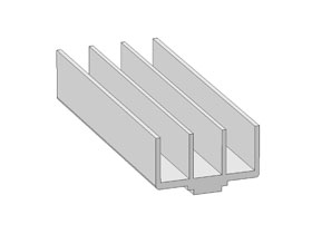 Alu sliding door profile 30 x 15