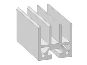 Alu sliding door profile 45 x 45