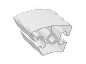 Alu round profile 45 - 45 deg.