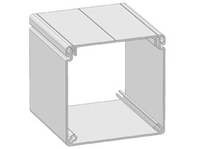 Alu cable duct profile 80 x 80 incl. lid