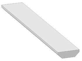 Threaded plate profile 8/10, L=1 m