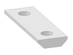 Threaded plate flat 60 mm, 8/10 - M8