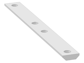 Threaded plate flat 190 mm, 8/10 - M8