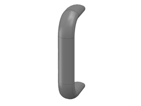 Bow handle L=128 mm, Alu black