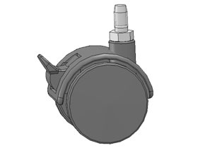 Double wheels diam. 50, with break, M8 x 12