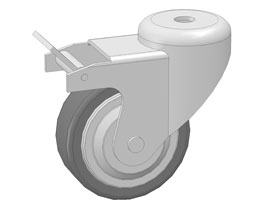 Swivel caster diam. 125, with break