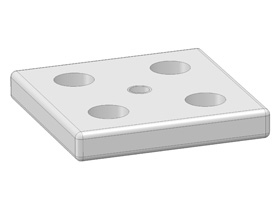 Base plate, 100 x 100, M12 