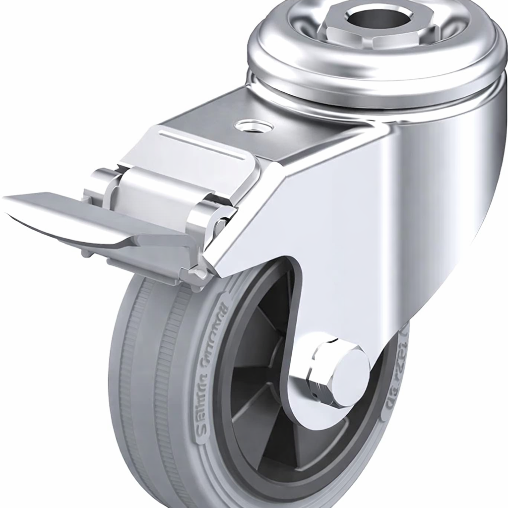 Swivel caster diam. 80, with break